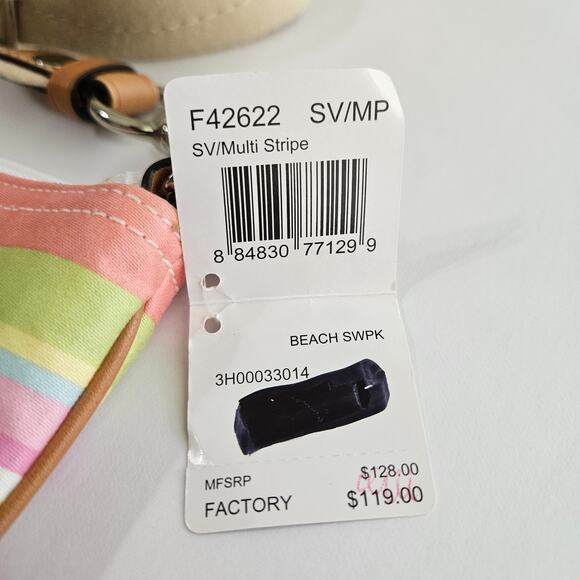 NWT Coach Beach Crossbody Multicolor Stripe Fabric Leather Trim F42622 - Picture 6 of 8